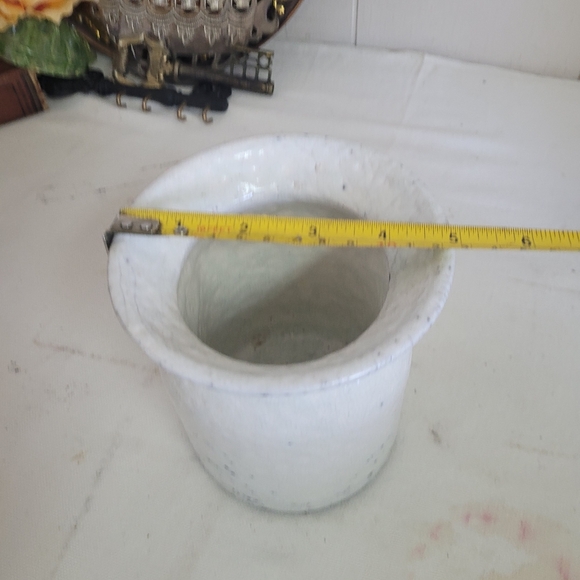 Vintage Raku Sudio Pottery Flower Pot White - Picture 10 of 10